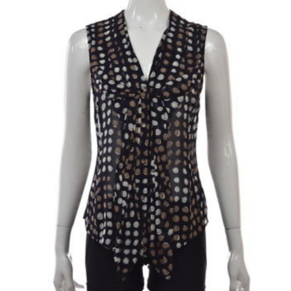 Anthropologie navy blue sheer blouse